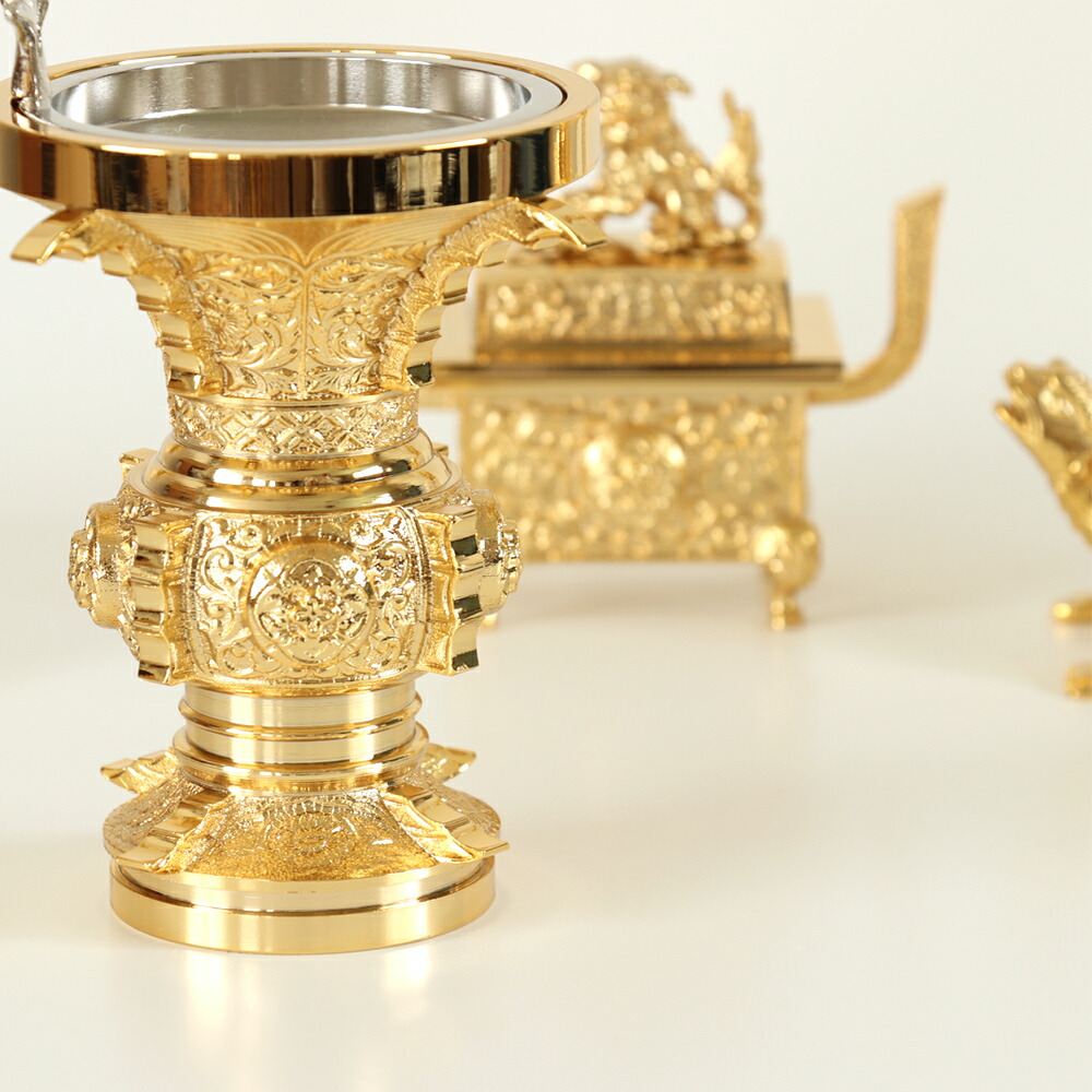 楽天市場】仏具 セット 【五具足】 瑞雲 本山彫 金メッキ 3寸/仏具