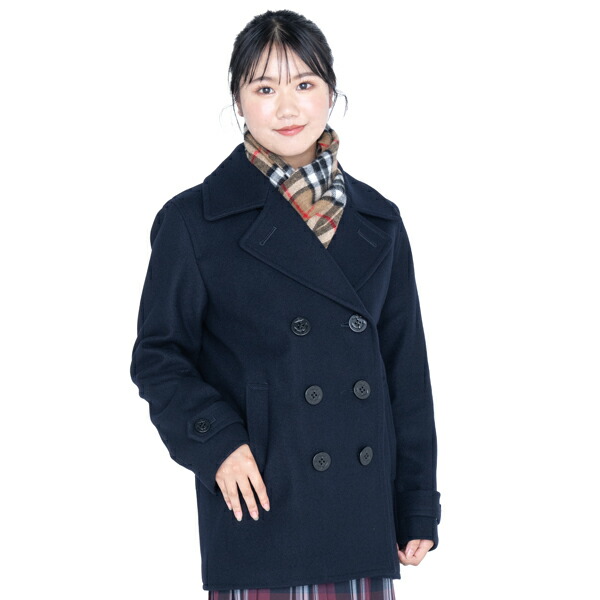 楽天市場】メリノウールスクールピーコート ネイビー/紺 【日本製