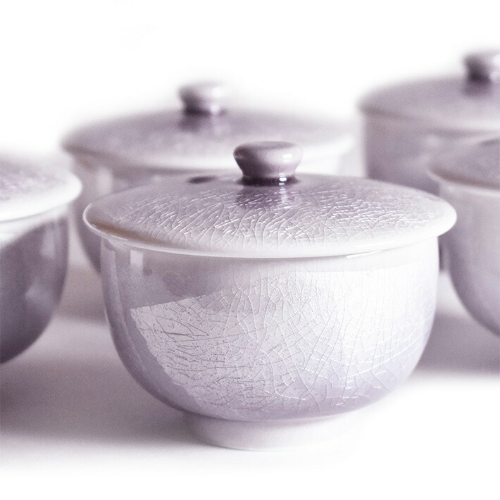 楽天市場】九谷焼 蓋付き 湯呑み 5客 セット 銀彩紫（ 来客用 湯のみ