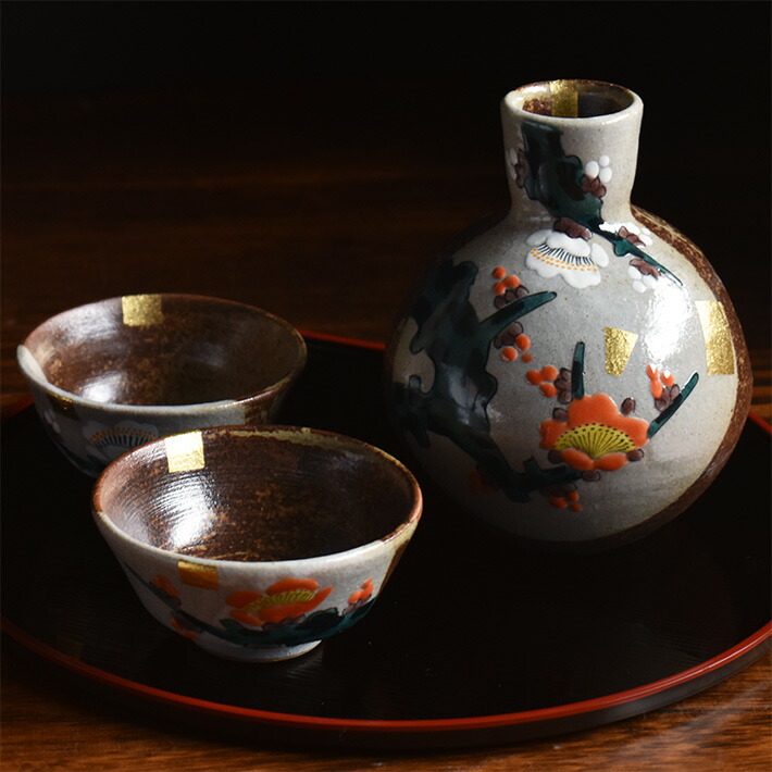 楽天市場】九谷焼 晩酌セット 紅白梅（おちょこ ぐいのみ ぐい呑