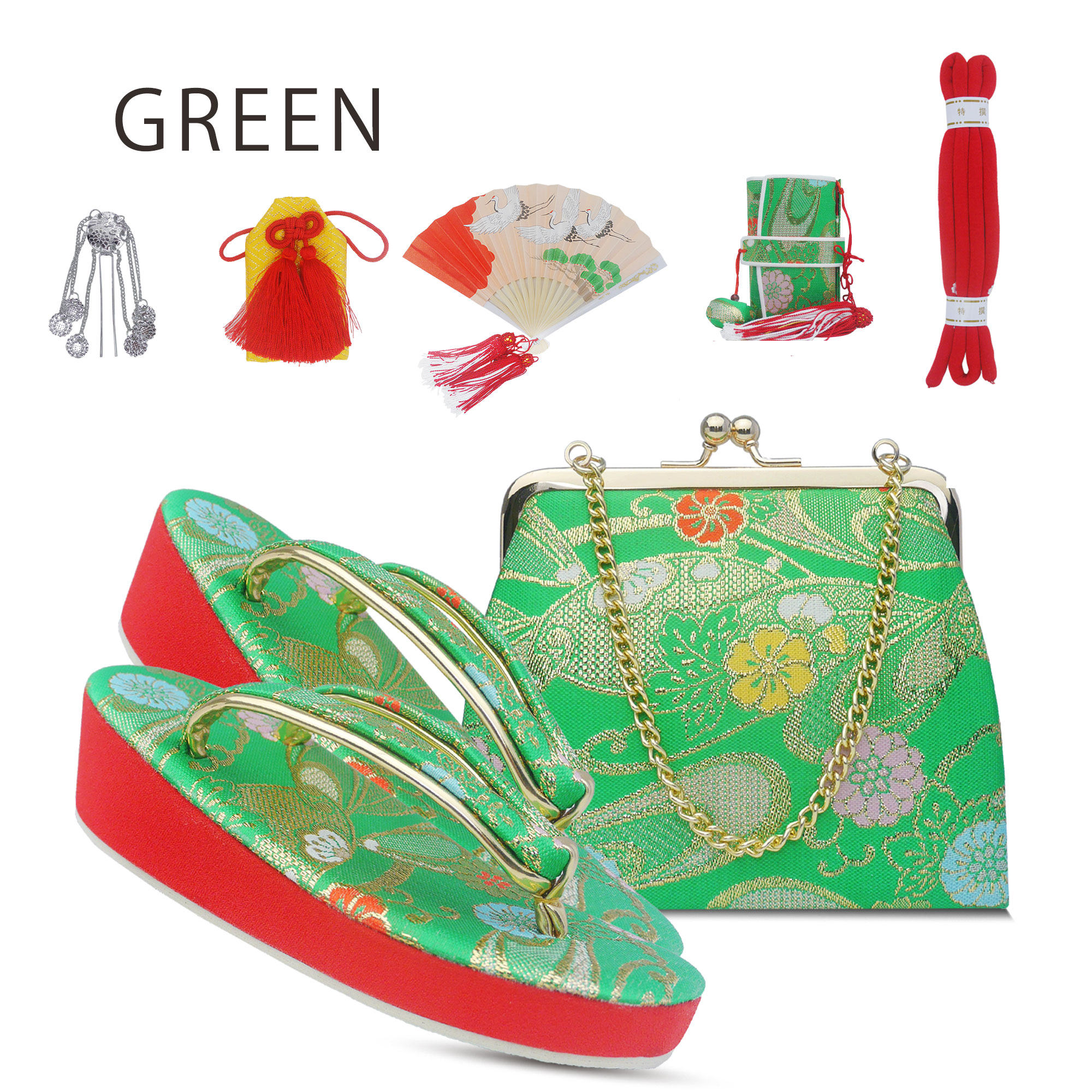 楽天市場】七五三 7歳 結び帯 四つ身用 高級 作り帯 筥迫セット 8点