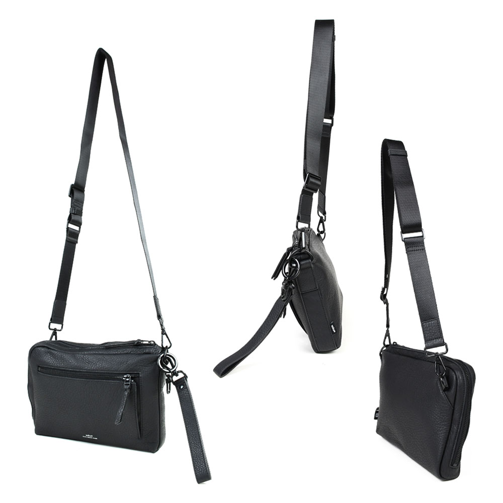 楽天市場】ショルダーバッグ 本革 横型 KURO 2way クラッチバッグ L字