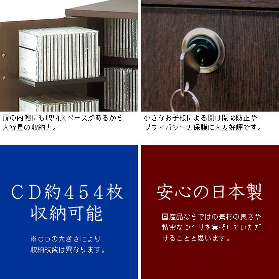 楽天市場】【4月下旬出荷予定】安心の日本製 国産 鍵付きCD収納 CD