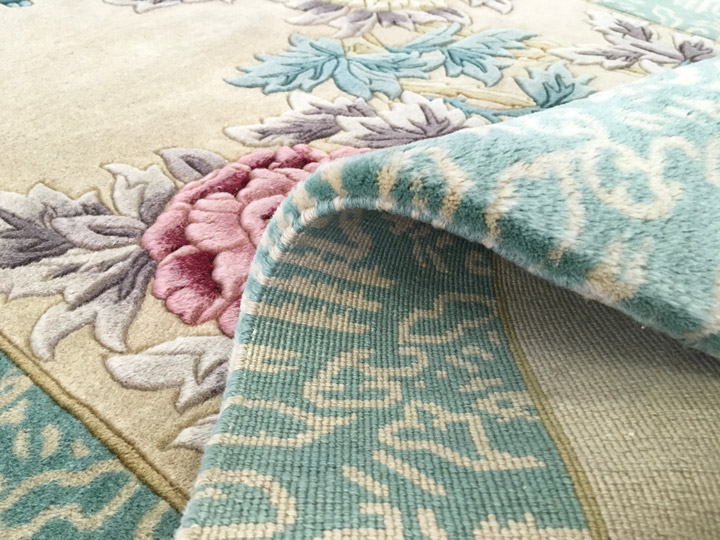 特選 天然色羊毛100% 中国段通 元宝緞通 100段 約130cm×62cm 楽天市場