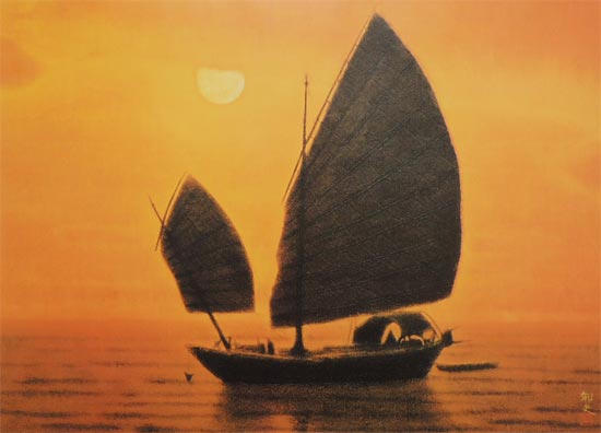 絵画『夕空』ヘイ平山画