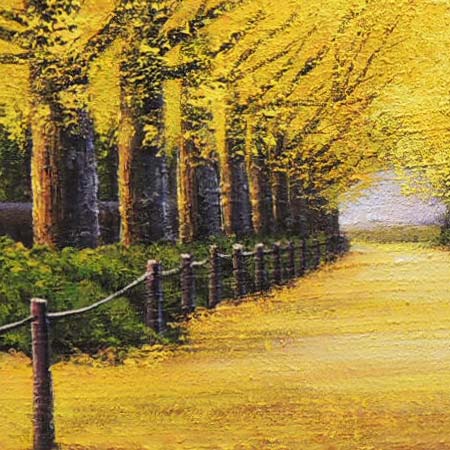 楽天市場】絵画 油絵 神宮外苑いちょう並木 （木村由記夫） 送料無料