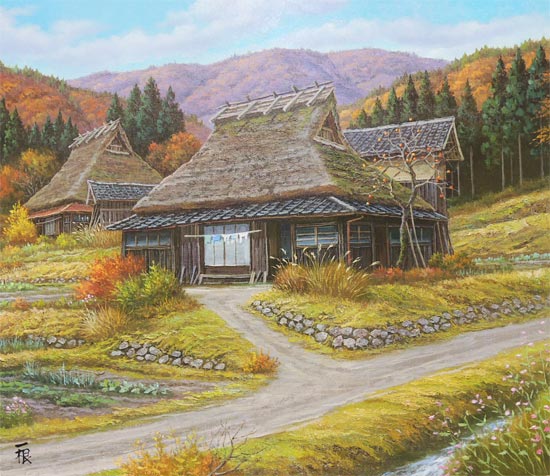 楽天市場】絵画 油絵 京都美山 （猿渡一根） 送料無料 【海・山