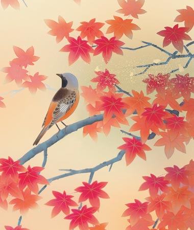 楽天市場】掛け軸 紅葉に小鳥 (田村竹世) 送料無料 掛軸 : 掛け軸