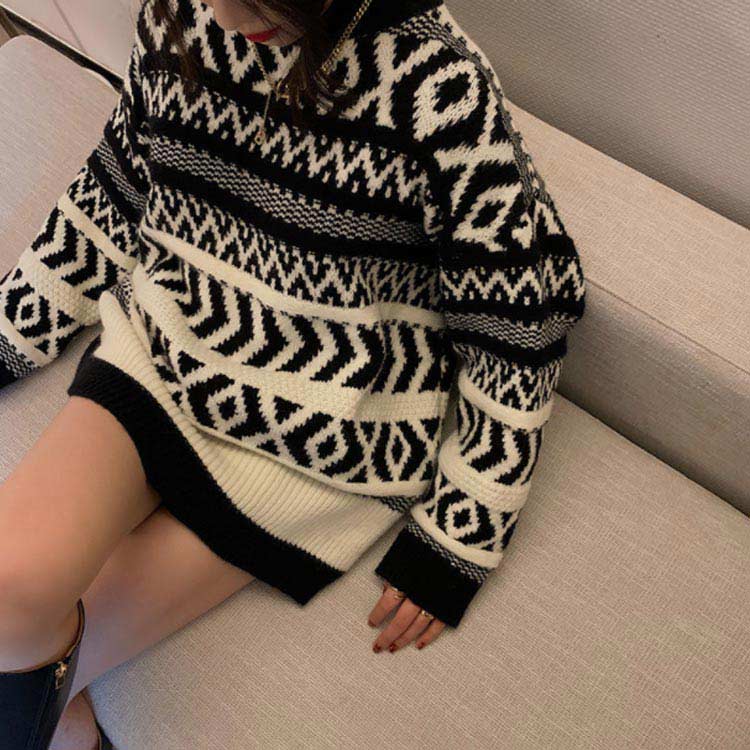 楽天市場】フェアアイル柄 ニット セーター レディース 長袖 セーター