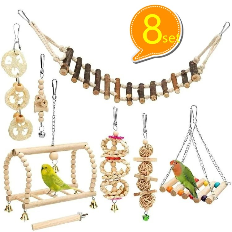 ことりのおおきなあそびばミラー付き文鳥インコバードアスレチックブランコ