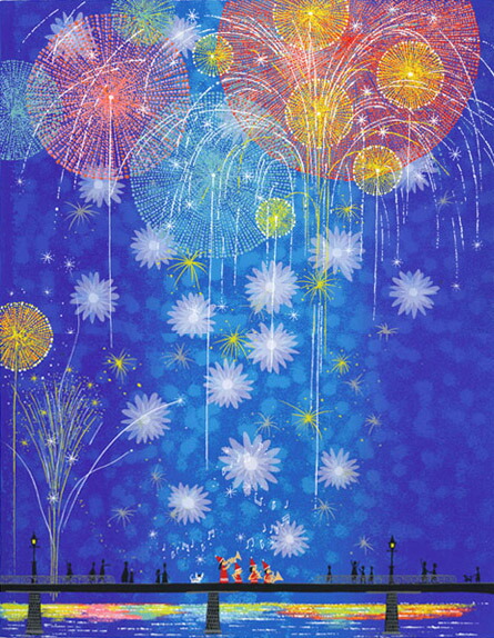 楽天市場】絵画 吉岡浩太郎・思い出の花火 版画 インテリア : 絵画生活