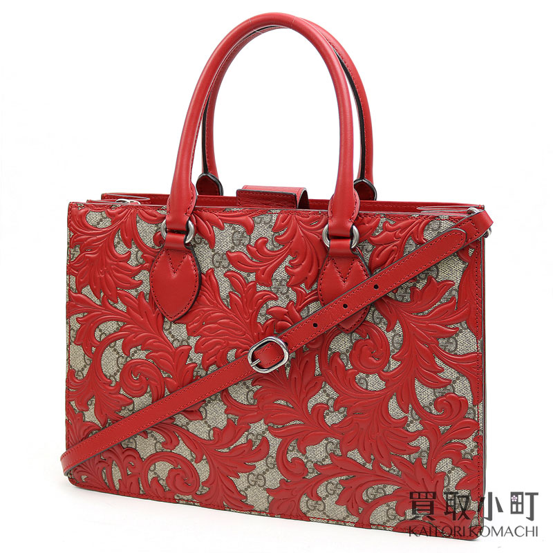 GUCCI グッチ エコバッグ テディベア トートバッグ ナイロン GG柄 赤