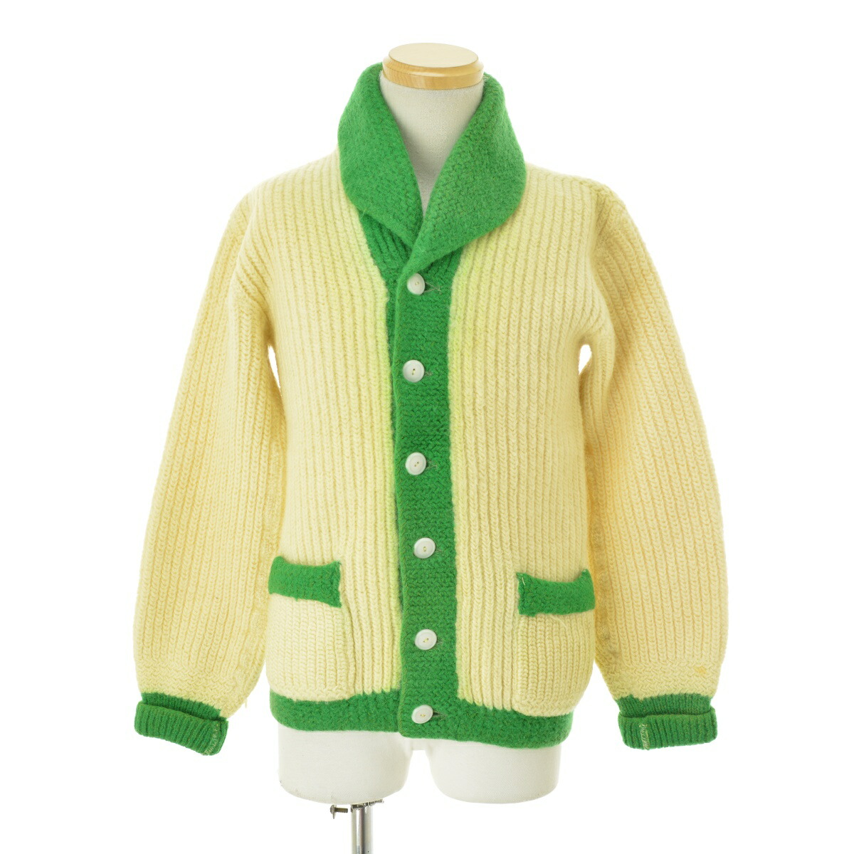 Ballantyneバランタイン カシミヤVネックニット 40 英国製 イエロー