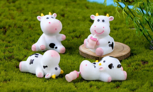 楽天市場】動物フィギュア 哺乳瓶 牛セット うし テラリウム