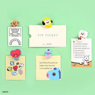 楽天市場】[おまけ付き] BTS 公式グッズ BT21マグネットクリップセット