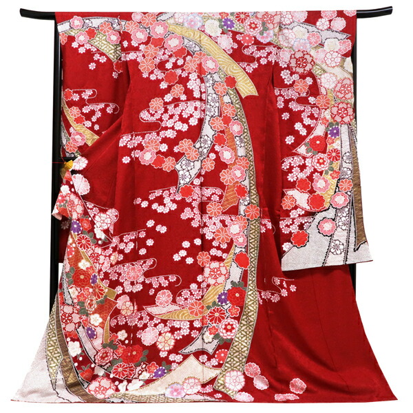 楽天市場】振袖 販売 滝泰 絞り 仕立て付き 赤 新品 購入 古典柄 熨斗