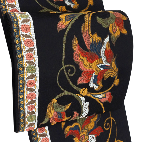 楽天市場】洒落袋帯 黒 正絹 岡文織物 仕立て付き セミフォーマル