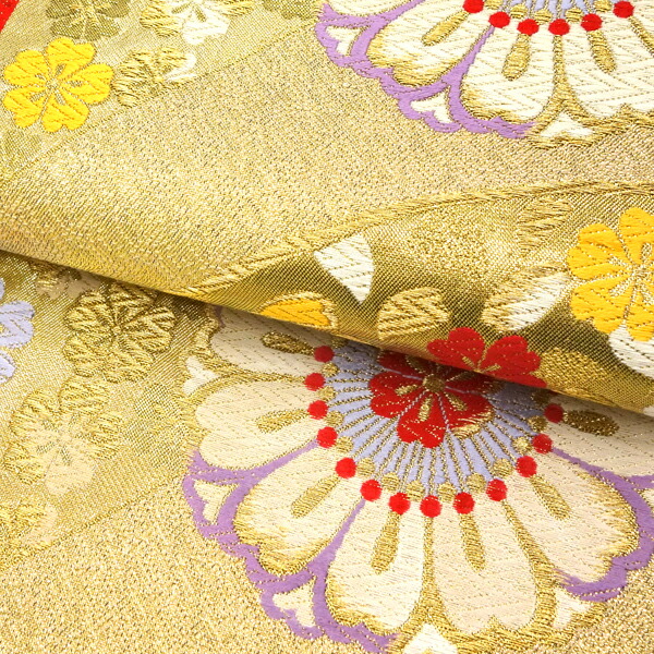 楽天市場】廣部商事 振袖用 袋帯 金 ゴールド 仕立て上がり 斜めよろけ