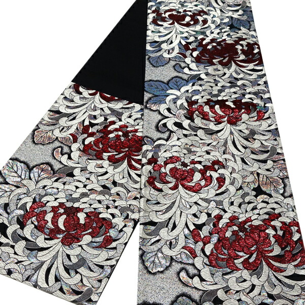 楽天市場】振袖用 袋帯 黒×シルバー 廣部商事 仕立て上がり 振袖帯 絹