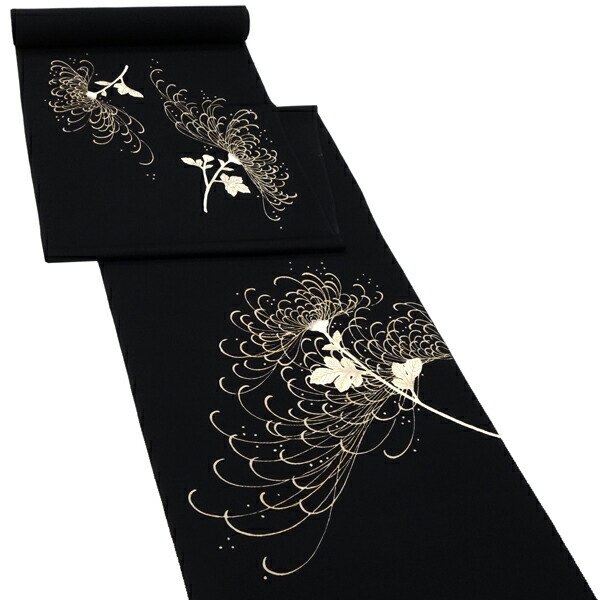 楽天市場】塩瀬名古屋帯 一富司 仕立て付き 正絹 黒 染め帯 京友禅染め