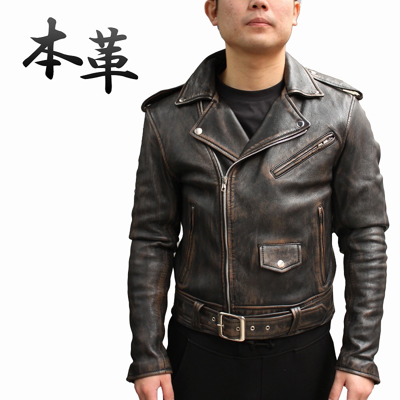 楽天市場】ラムレザー US ダブルライダースジャケット メンズ レザー