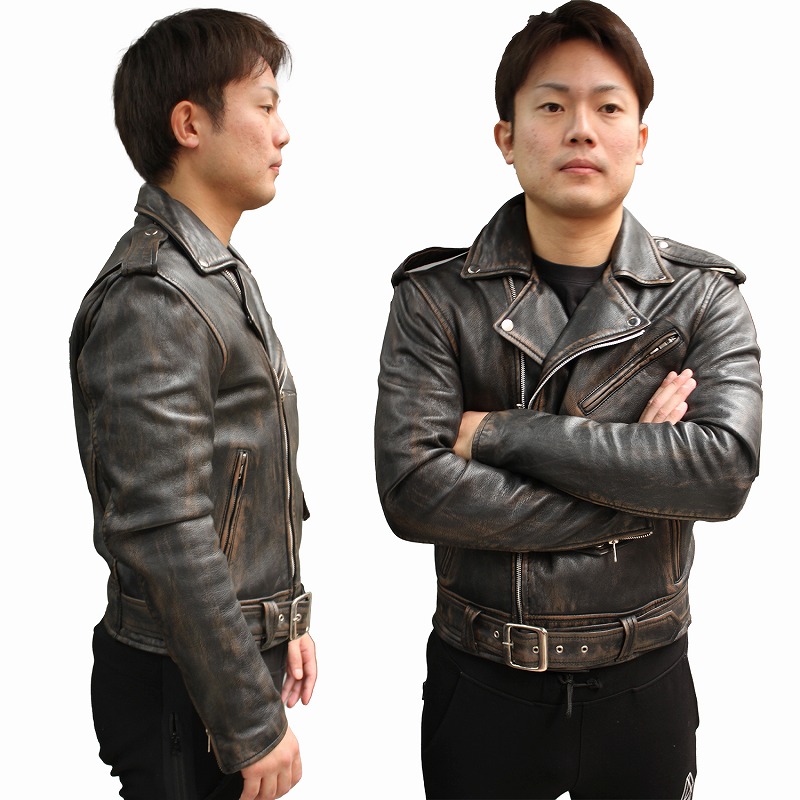 楽天市場】ラムレザー US ダブルライダースジャケット メンズ レザー