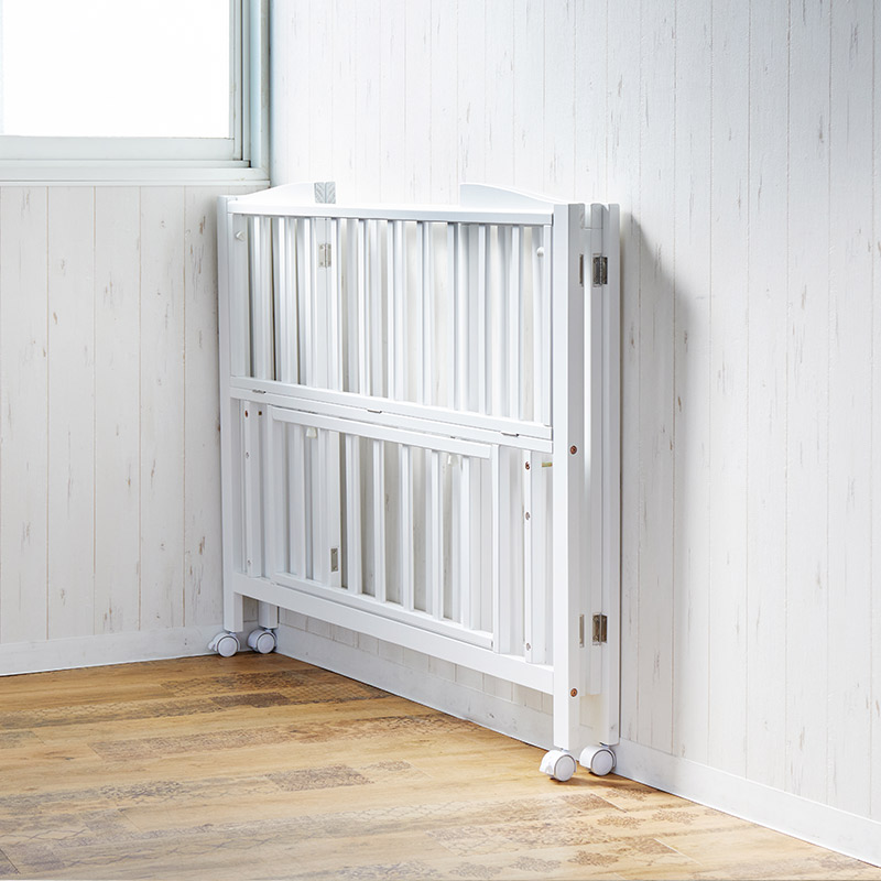 楽天市場】ベビーベッド 折りたたみ レギュラーサイズ 木製 床板すのこ