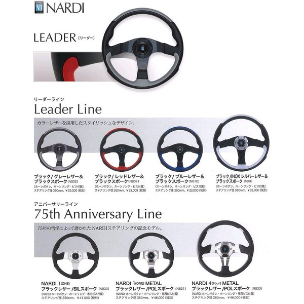 楽天市場】NARDI ナルディ N802 ブラック/グレーレザー&ブラック