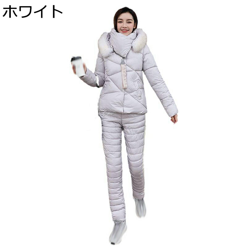 楽天市場】スキーウェア レディース 防寒 ファーフード付 上下セット