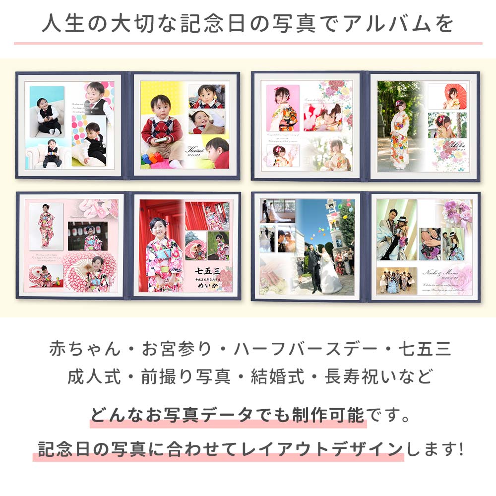 楽天市場】七五三 写真 台紙 2面アルバム 両親 祖父母 プレゼント【2面