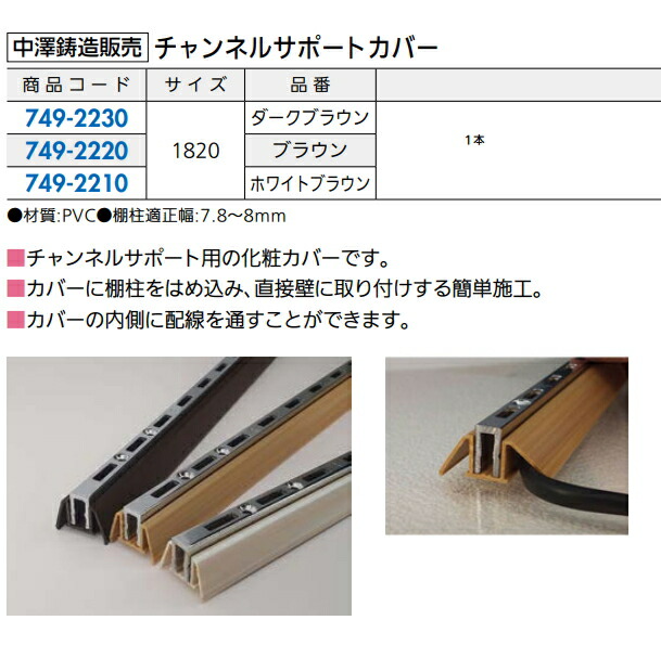 楽天市場】中澤鋳造販売 チャンネルサポートカバー 1820mm (1本入