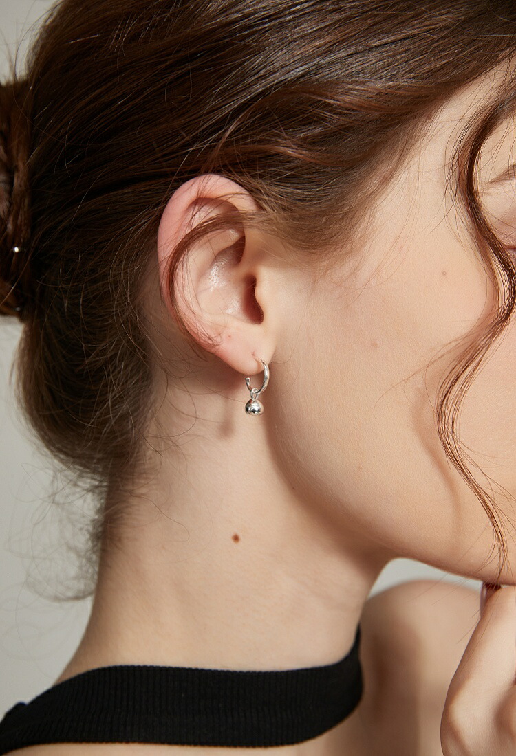 楽天市場】ピアス ドロップ ミニ 揺れる フープピアス シルバー