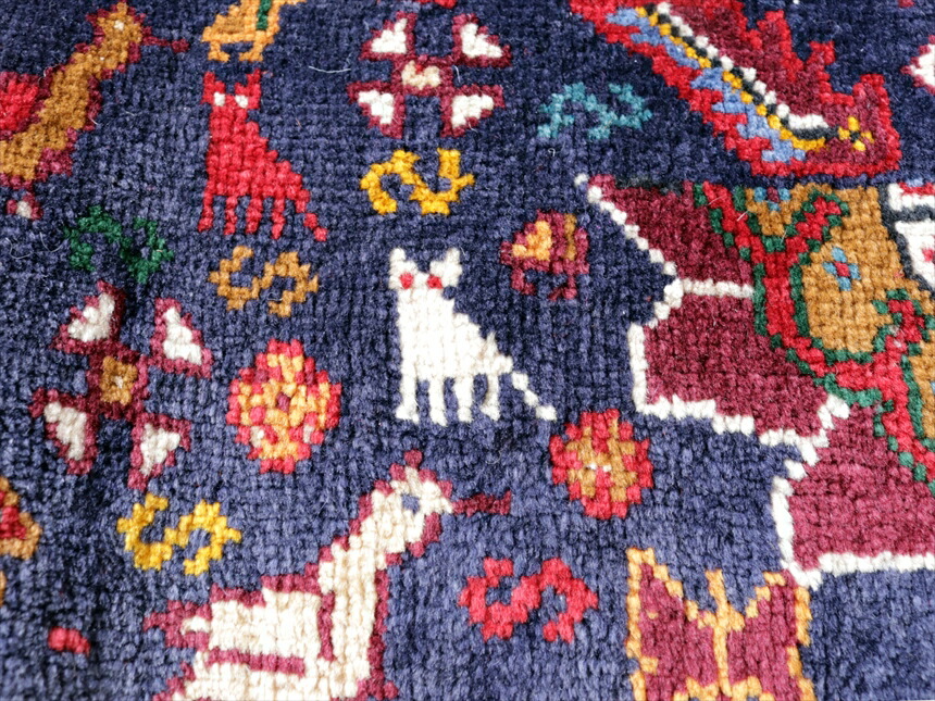 楽天市場】トライバルラグ カシュカイ族の手織り絨毯258×170cm赤い六角