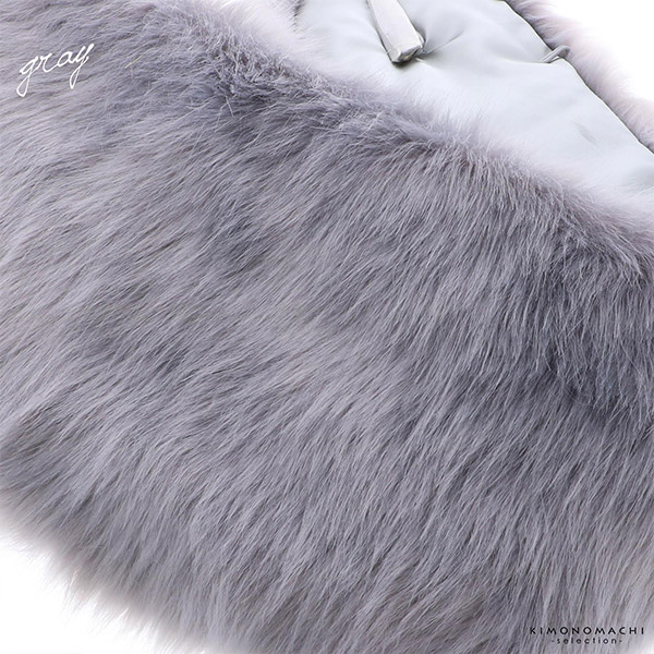 楽天市場】成人式 ショール 振袖 ファー「ホワイト・グレーミックス