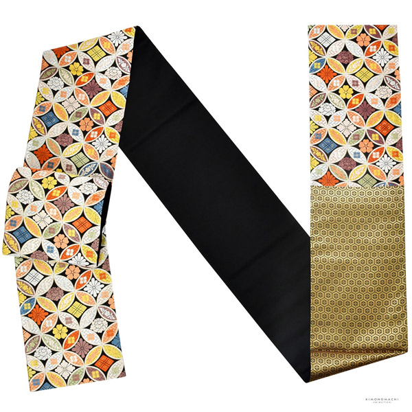 楽天市場】西陣織 袋帯 単品 お仕立て上がり「黒色 七宝花文」河合美術