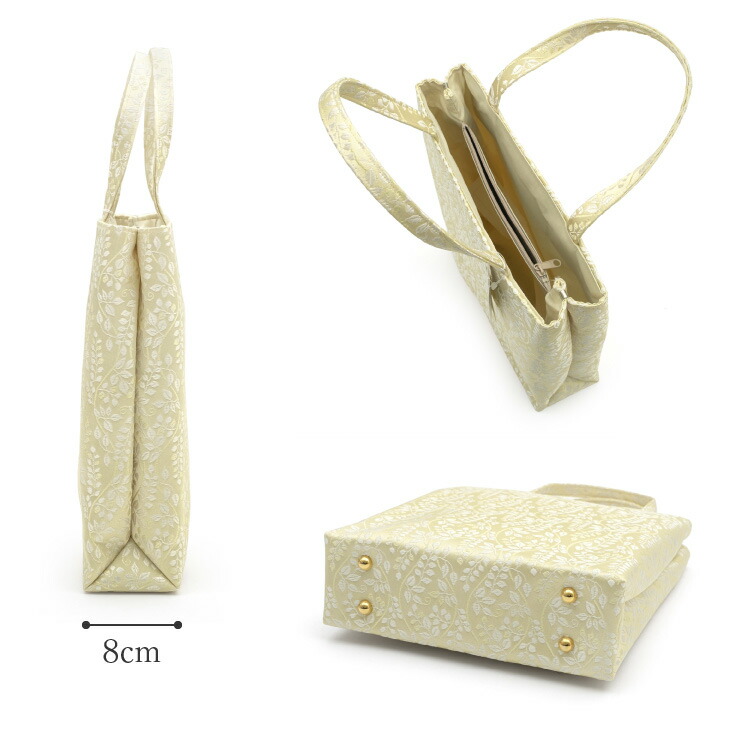 楽天市場】和装トートバッグ 金襴 全3柄 藤 菊 向鶴 手提げバッグ