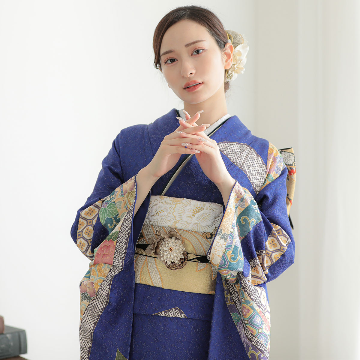 楽天市場】【振袖 レンタル】 結婚式 結納R1429 正絹 青 熨斗に菊花