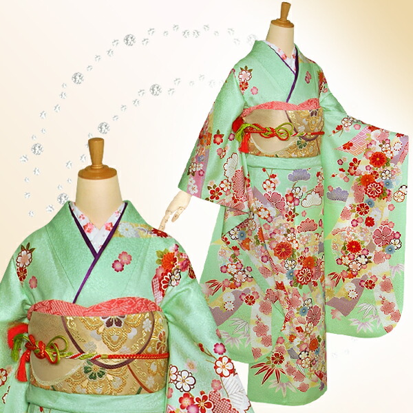 楽天市場】【成人式 振袖 レンタル】RS1134 正絹 ミントグリーン 熨斗