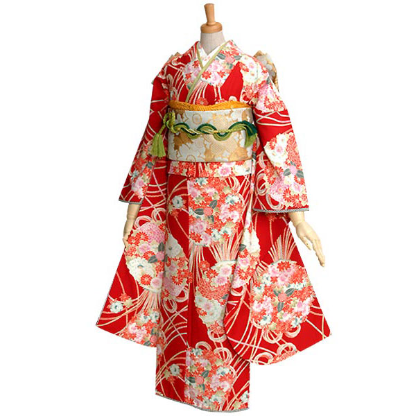 楽天市場】【成人式 振袖 レンタル】RS217赤 艶やか薬玉 きもの道楽