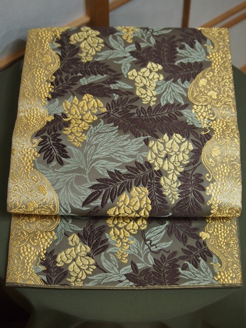 楽天市場】山口美術織物謹製 唐織礼装用袋帯 六通柄 藤に葡萄唐草文