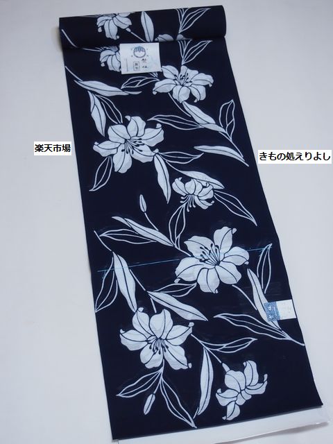 楽天市場】◇再入荷しました◇竺仙鑑製浴衣地 綿絽 地染め 百合の花