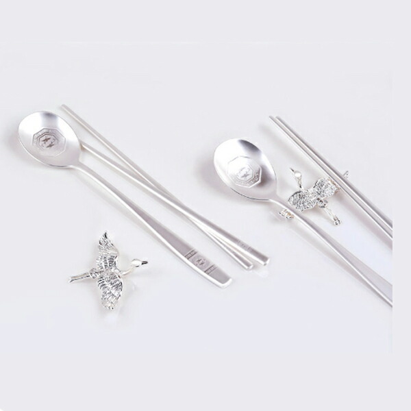 楽天市場】H.JIN 鶴 銀箸スプーンペアセット 鶴 カトラリーセット ツル