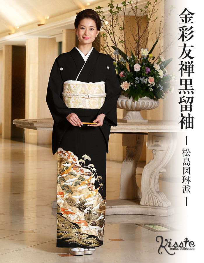 楽天市場】黒留袖 レンタル フルセット ＜松島図琳派＞ 往復送料無料