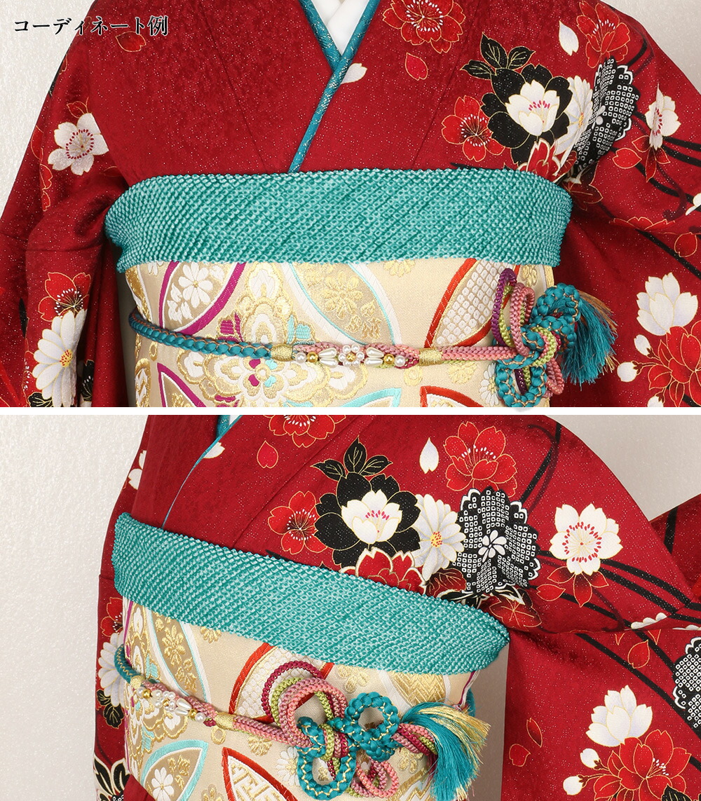 楽天市場】【振袖用】 帯締め 帯揚げ 重ね襟 3点セット ＜青系セット