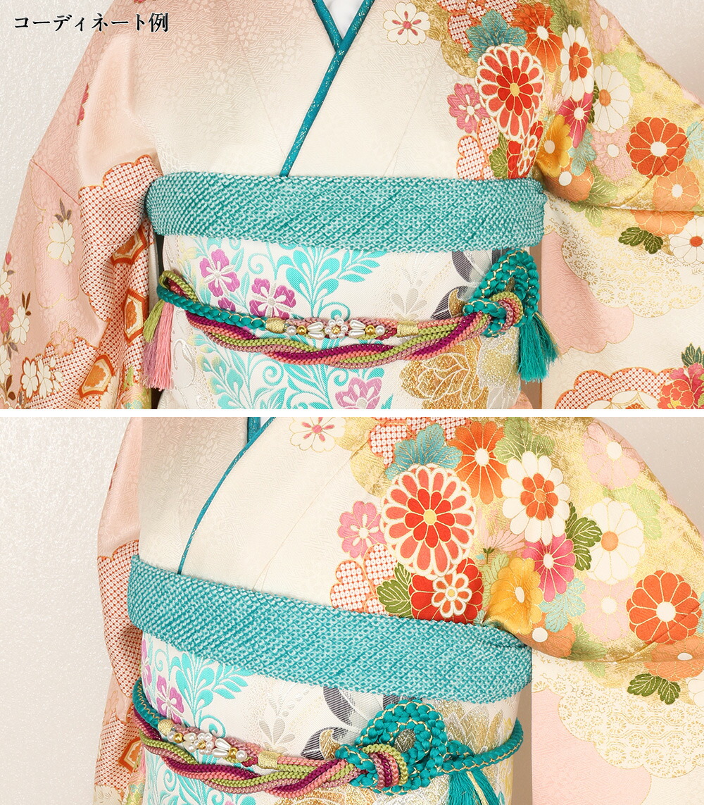 楽天市場】【振袖用】 帯締め 帯揚げ 重ね襟 3点セット ＜青系セット