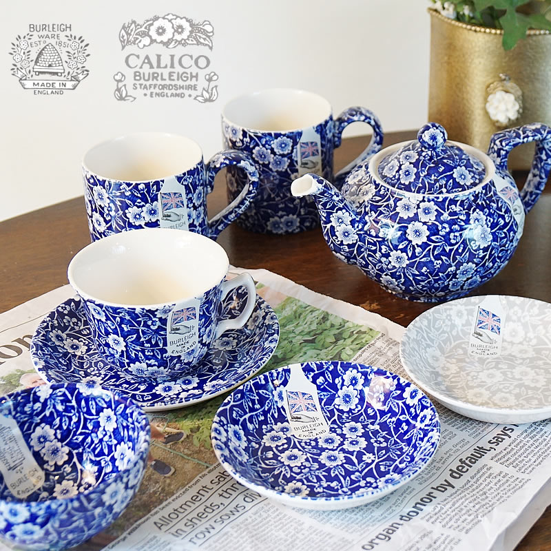 楽天市場】Calico ブルーキャリコ バーレイ社 プレート 21.5 イギリス