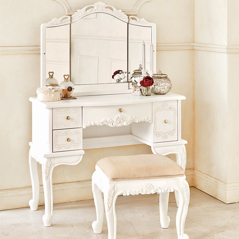 楽天市場】VIOLETTA ヴィオレッタ ドレッサー スツールセット 三面鏡