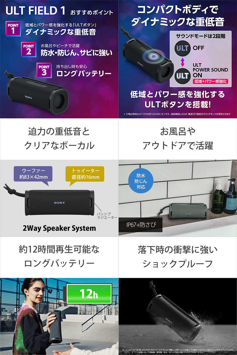 楽天市場】SONY ULT FIELD 1 Bluetooth 5.3 ワイヤレスポータブル