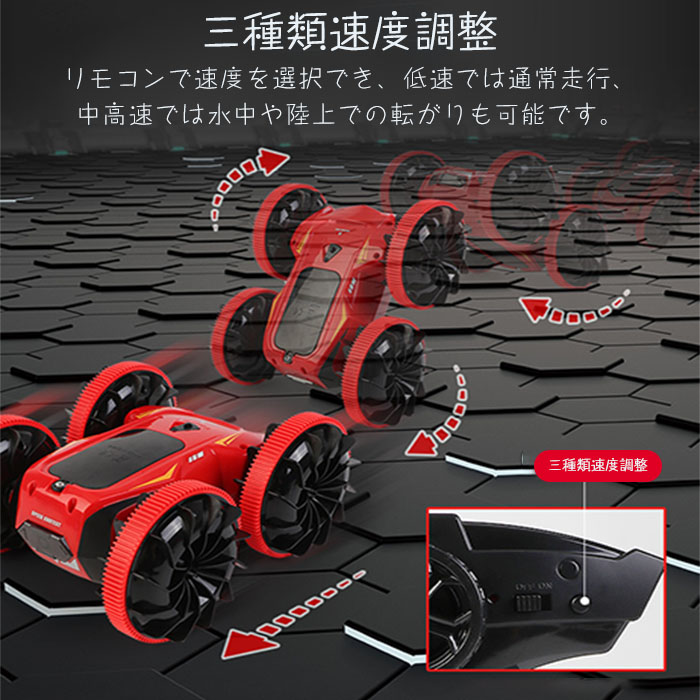 楽天市場】水陸特技ラジコンカー キャタピラ付き おもちゃ ラジコン