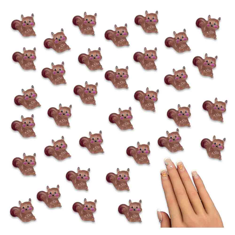 楽天市場】ネイルパーツ 動物 リス 7mm ミニ 50個 ブラウン アニマル